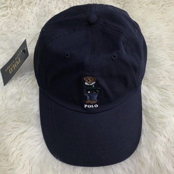 Polo Ralph Lauren Preppy Bear Cotton Chino Baseball Cap - Picture 1 of 6
